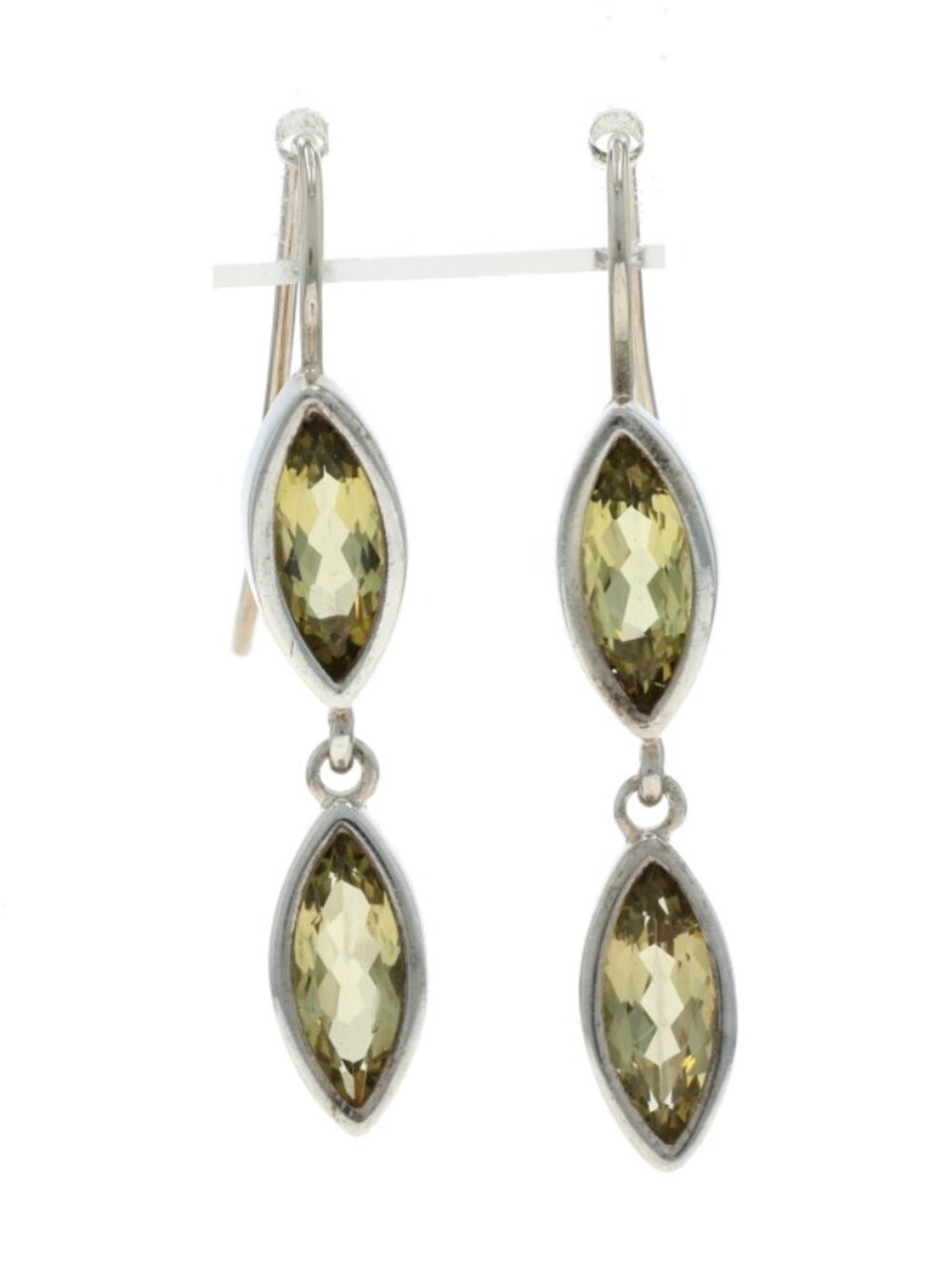 Slane & Slane Lemon Quartz Dangle Earrings -Sterling Silver 925 Marquise Pierced